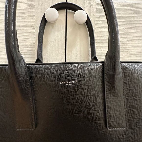 Saint Laurent black leather men’s briefcase. Wear with handle or cross body. - Picture 3 of 11